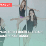 Amies déguisées en agentes secrètes lors d’un escape game à Lyon, suivies d’un cours de pole dance pour un EVJF original avec le Pack Agent Double de Wake Up Escape Game.