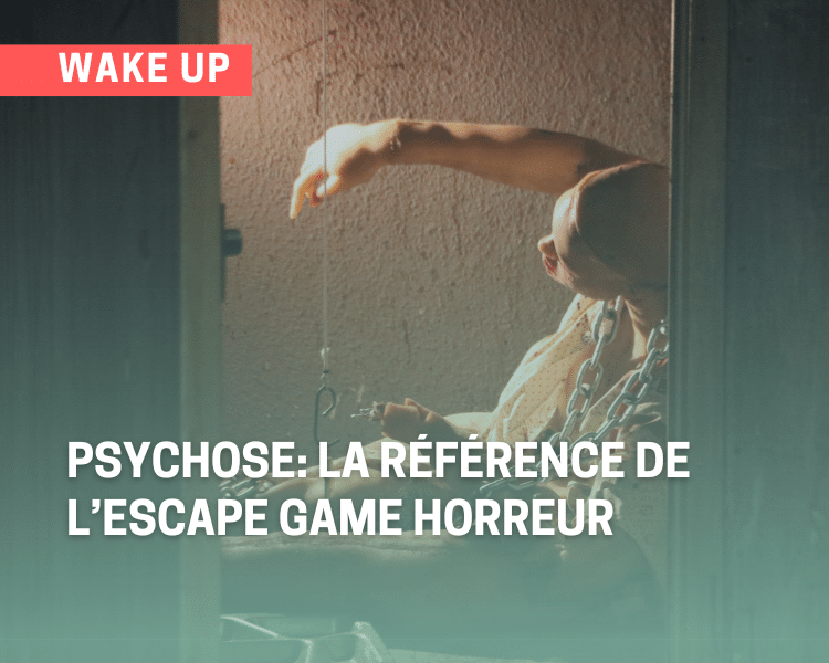 Joueurs plongés dans l’escape game horreur Psychose à Lyon, explorant l’esprit d’un serial killer dans une expérience immersive et terrifiante.